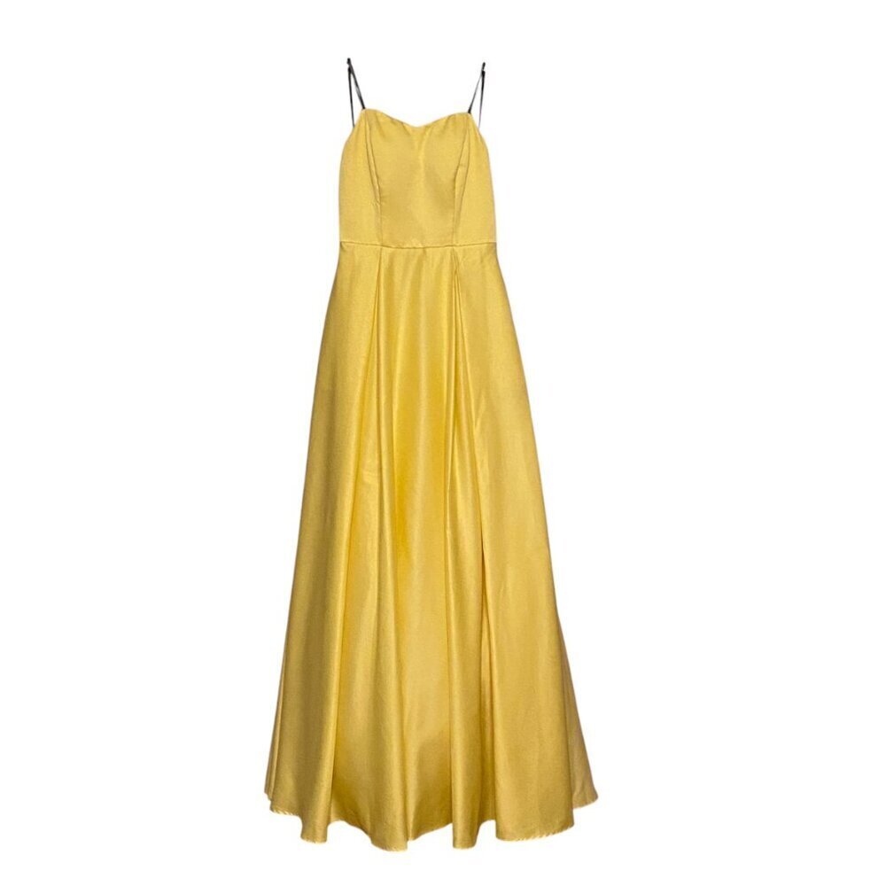 Speechless Sweetheart Yellow Ballgown Formal Dress Strapless Tulle Slip Size 3